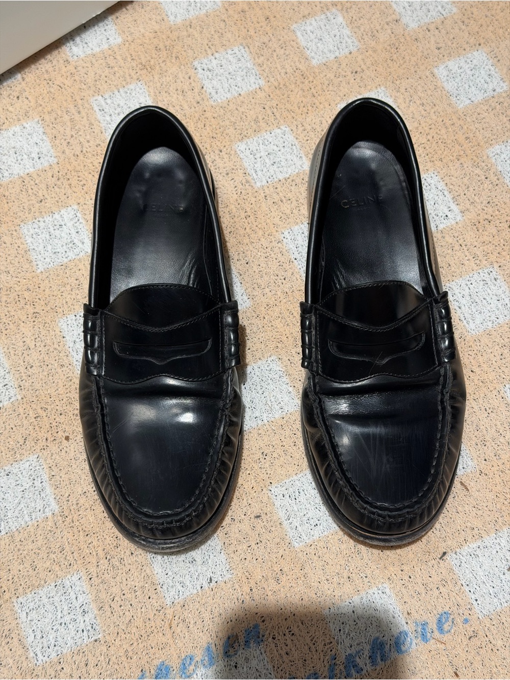 Celine Black Leather Penny Loafers for Women— Classic Slip-On